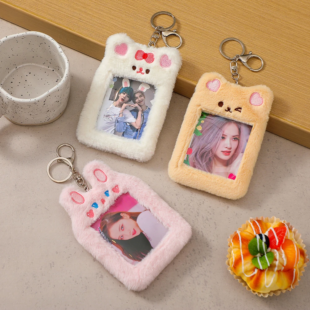 Kawaii Plush Bag For Idol BTS Blackpink Photocard Holder Credit ID Bank Card Purse Protective Case for Girl Keychain Bag Pendant coin purse card holders