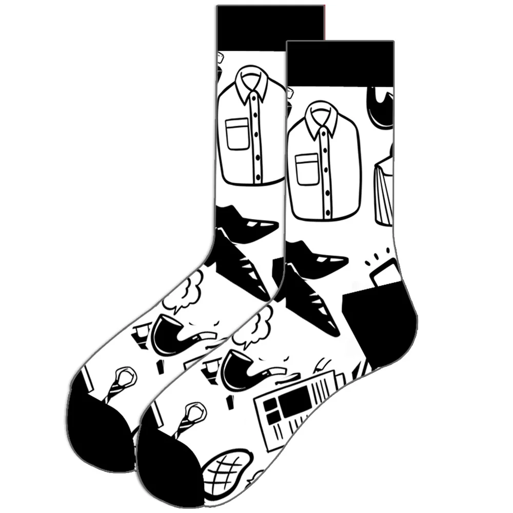 Streetwear Oversized Cartoon & Fruit Design Cotton Socks