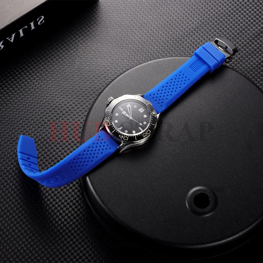 Premium Waterproof Silicone Watch Band with Butterfly Buckle - Soft Rubber Strap Replacement