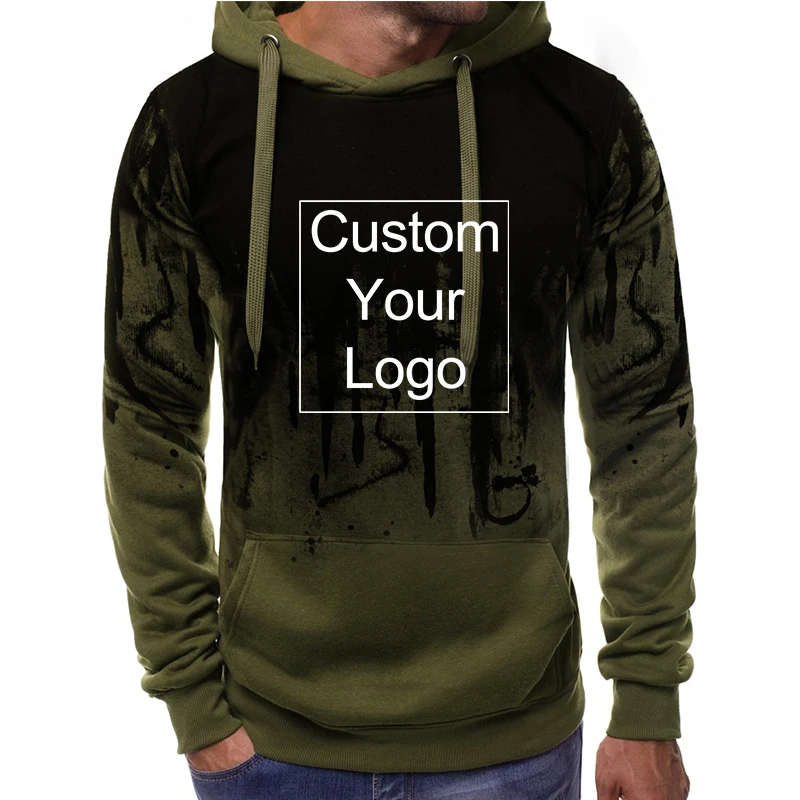 

Custom LogoMens Fashion Camouflage Hoodies High Quality Male Daily Casual Sports Hooded Sweatshirts Gym Longsleeve Pullover