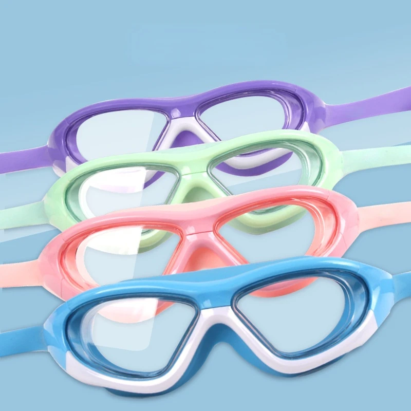 Swimming Goggles Cap Children's Boys' Waterproof Anti-fog HD Girls' Swimming Cap Goggles Set Kids Swim Shurt Uv