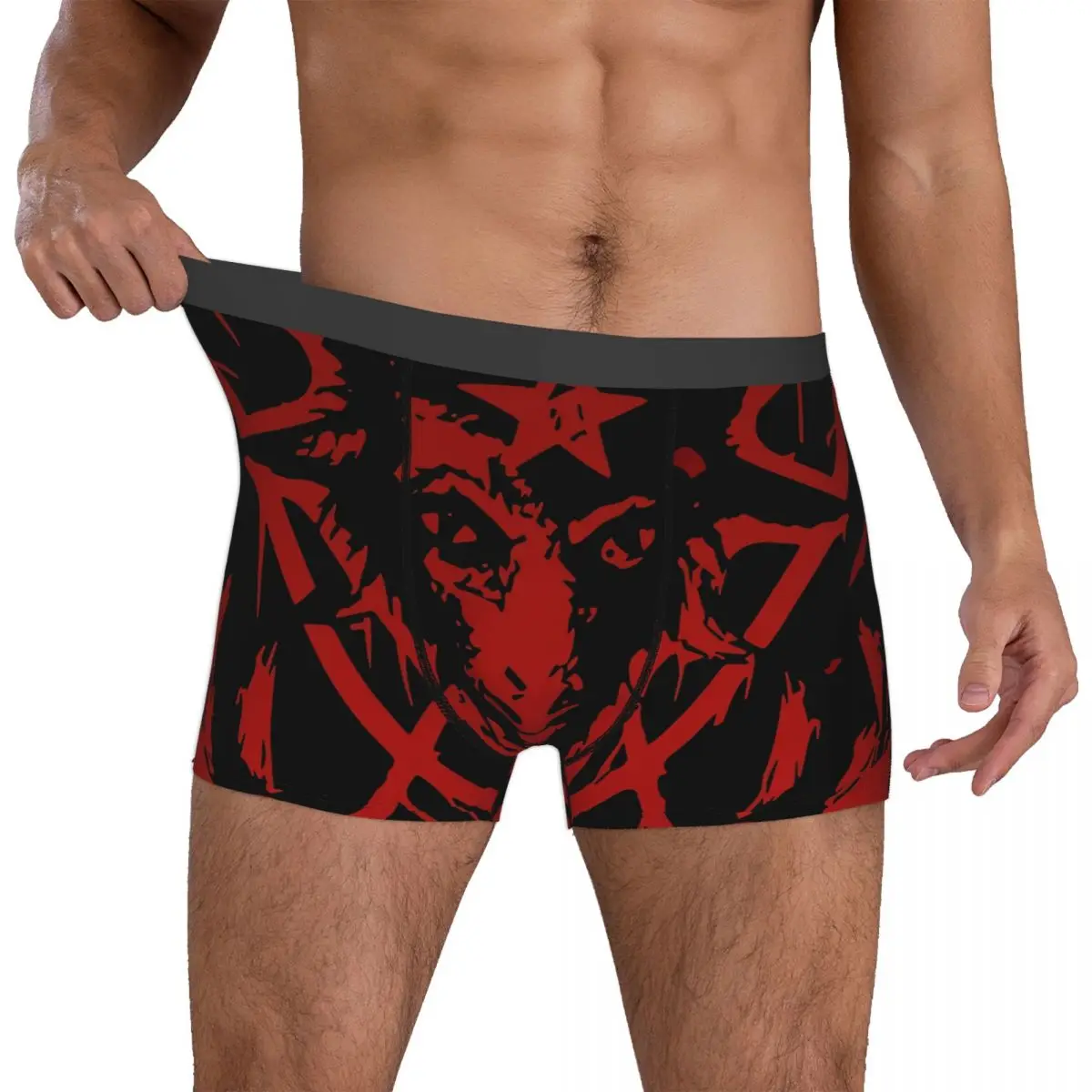 Satanic Phillip Goat Satan Symbo Lucifer Devil Men Boxer Briefs Baphomet Highly Breathable Underpants Print Shorts Gift Idea 4