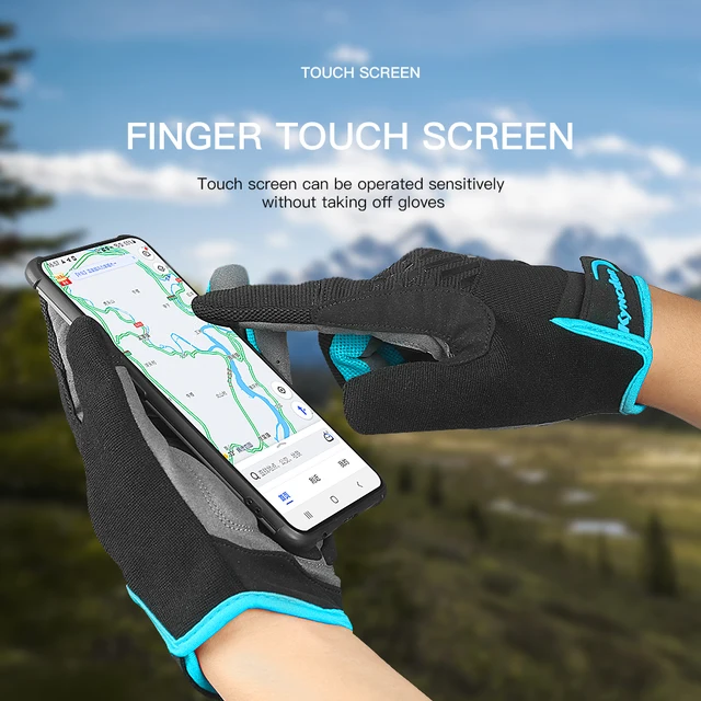 Mountain Bike Touch Screen Cycling Gloves Breathable Shock Absorption Sports Fitness Spring Summer Riding Gloves Hiking Gloves 5