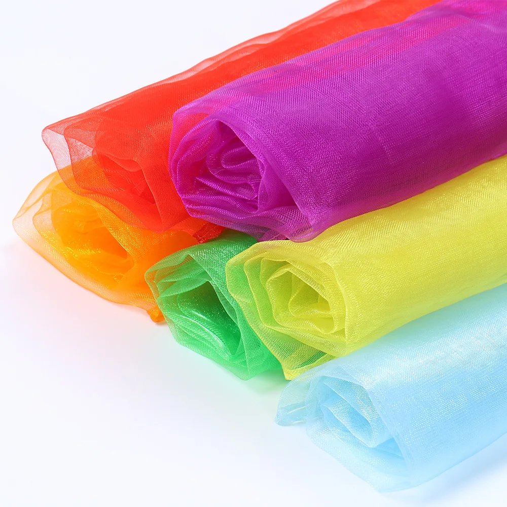 Pure Multicolor Four Seasons Cute Children's Dance Scarf Chiffon Nylon Scarf Versatile Stage Performance Small Square