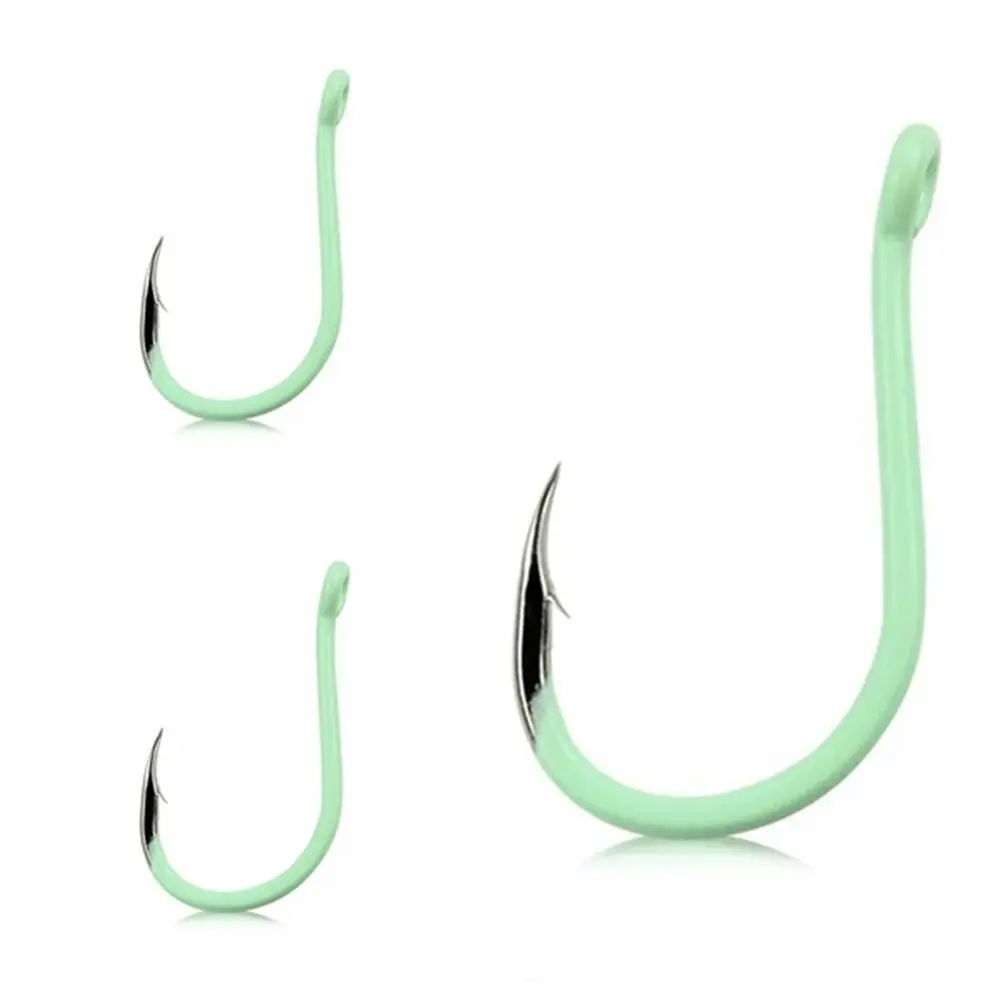 

Bend Mouth Luminous Fishing Hook Fast Attack Super Needle Point Glow Hook Fishing Triangular Carbon Steel Glow in Dark Hooks