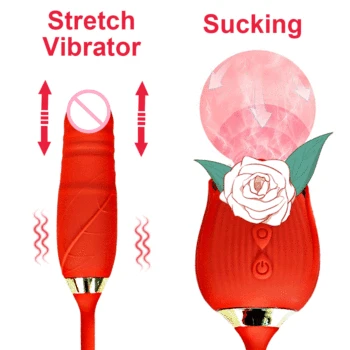 Rose Shape Vaginal Sucking Vibrator G-Spot Vibrator for Female Nipple Oral Clitoris Sucker Stimulation Erotic Sex Toys for Women 2