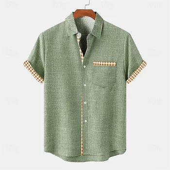 Men's Casual Linen Shirt Premium Lightweight Hawaiian Seaside Shirt