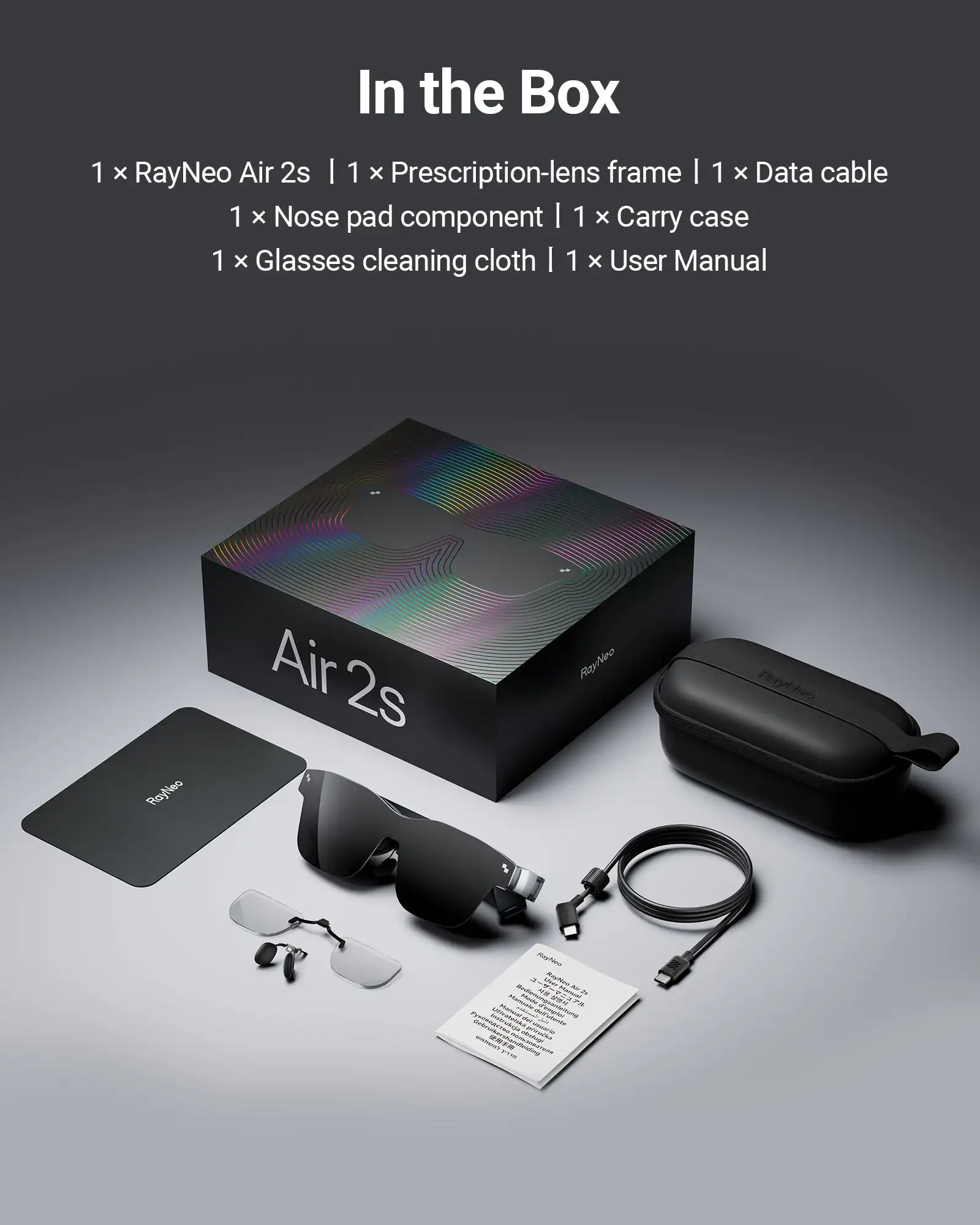 TCL RayNeo Air 2s AR XR Glasses 201inch Micro OLED 5000 nits Smart Glasses For iPhone/Android/MacBook/Switch/PS5/Gaming Console