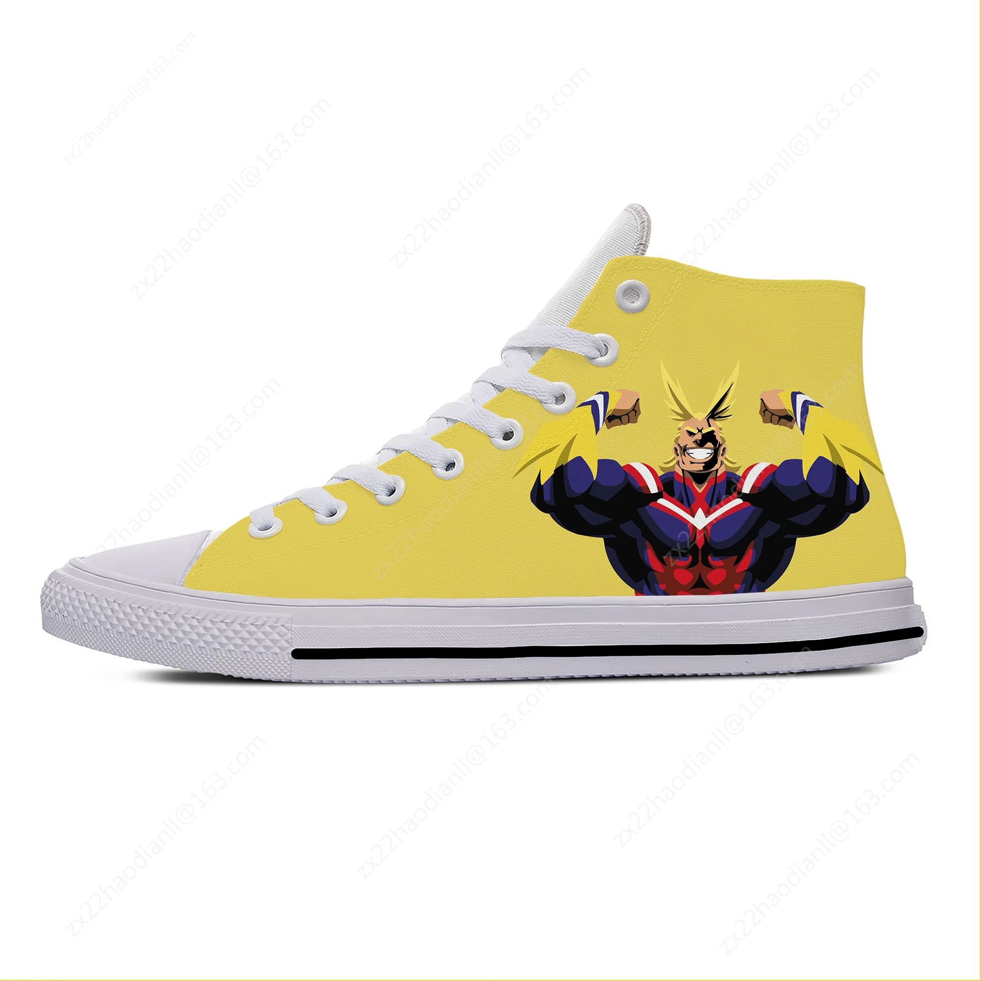 Japanese Anime Manga My Hero Academia All Might Casual Cloth Shoes High Top Lightweight Breathable 3D Print Men Women Sneakers