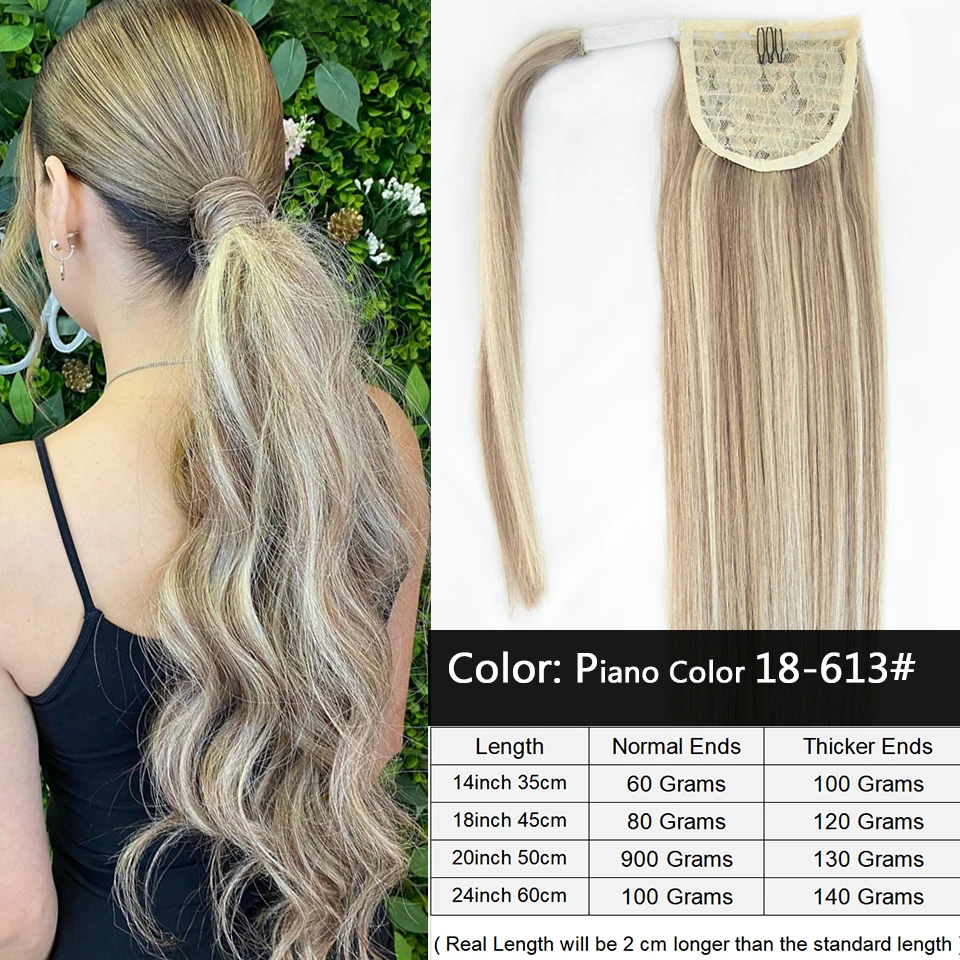 P18-613 Ponytail Hair Extensions High Ponytail Hairstyle Remy Hair