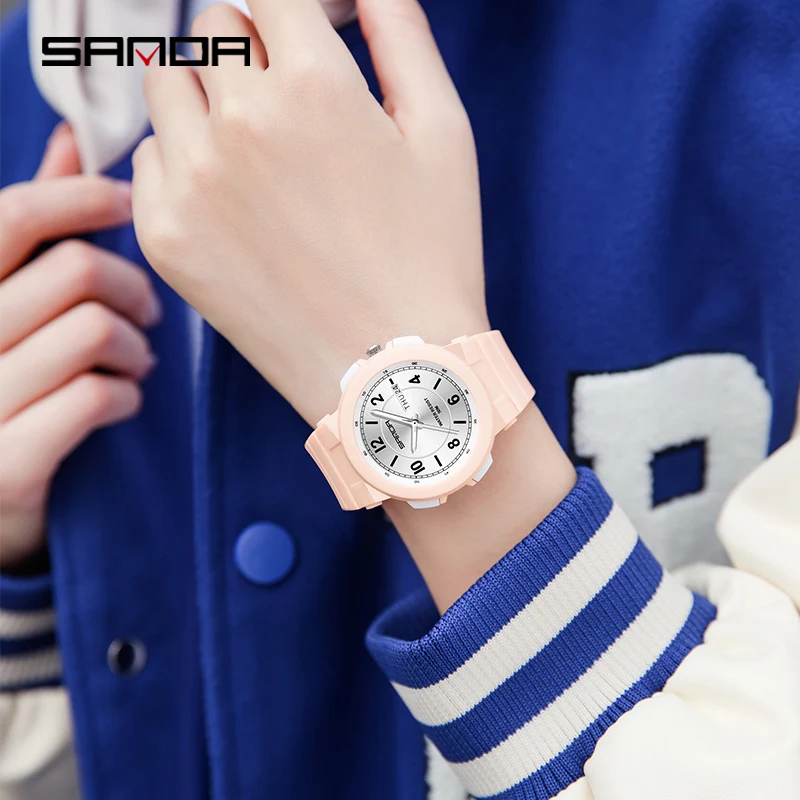 SANDA 2023 New Casual Women's Watches Waterproof Fashion Quartz Watch Women Wristwatches for Female Clock Relogio Feminino 6097