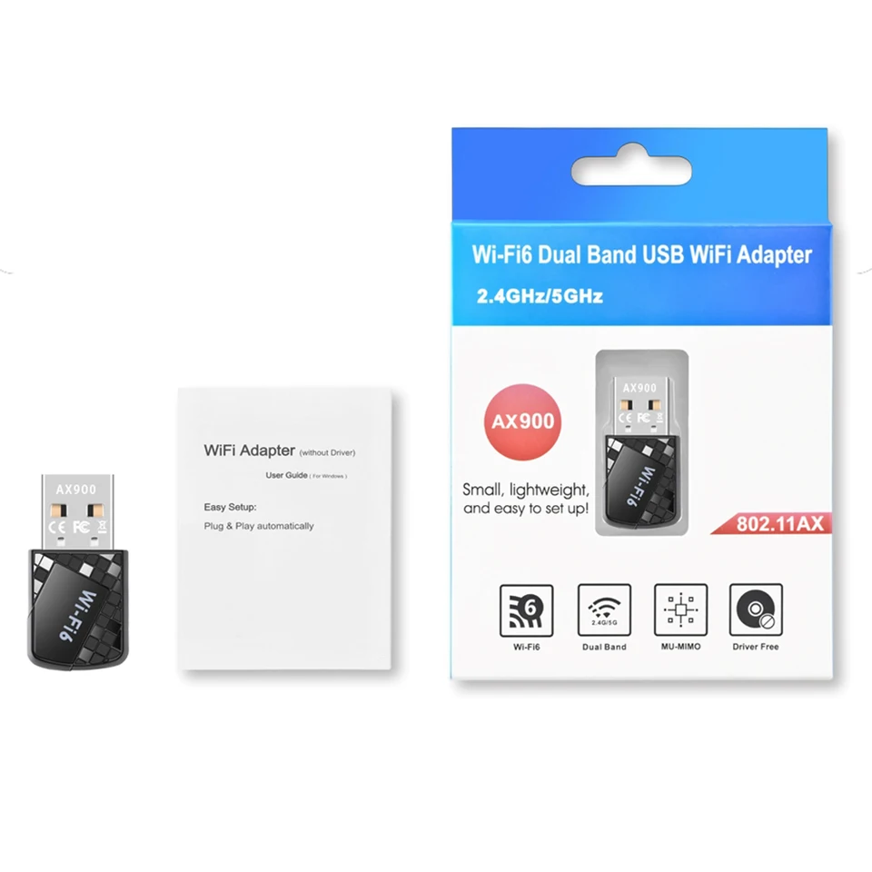 High Speed Mini USB WiFi Adapter 900Mbps Dual Band