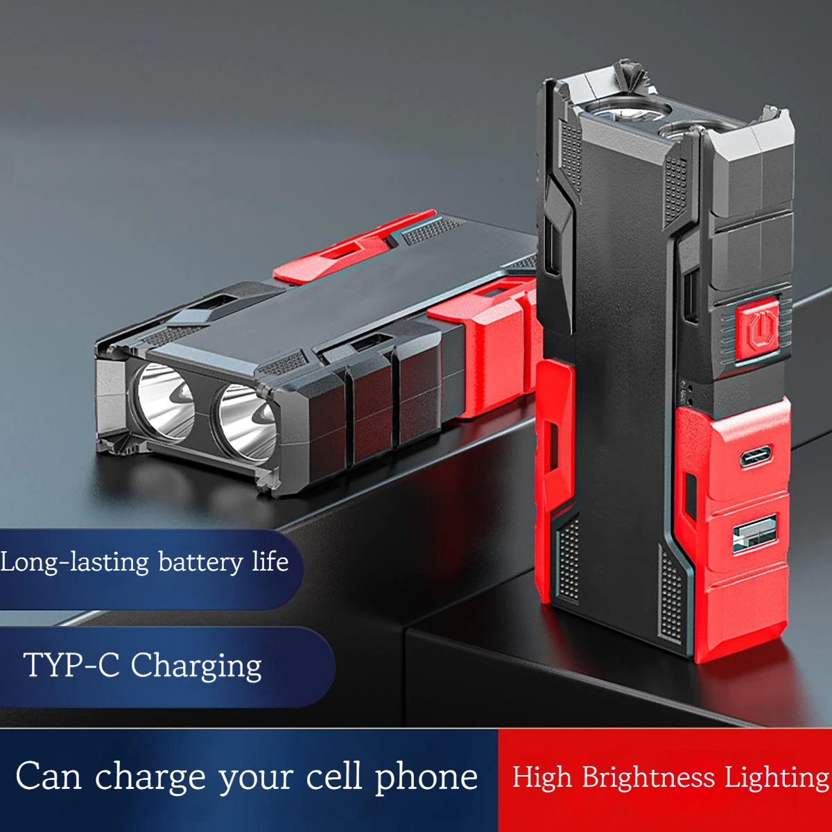 

Mini Portable LED Flashlight Rechargeable Camping Hiking Fishing Light with Power Bank 3 Modes Lantern