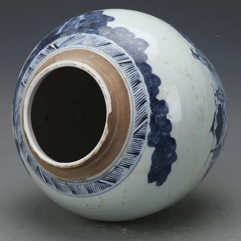 Late Qing Dynasty Tea Coffee Candy Sugar Canister Jar Blue and White Lided Jar Tea Can Antique  Porcelain Home Decoration 5