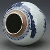 Late Qing Dynasty Tea Coffee Candy Sugar Canister Jar Blue and White Lided Jar Tea Can Antique  Porcelain Home Decoration 5