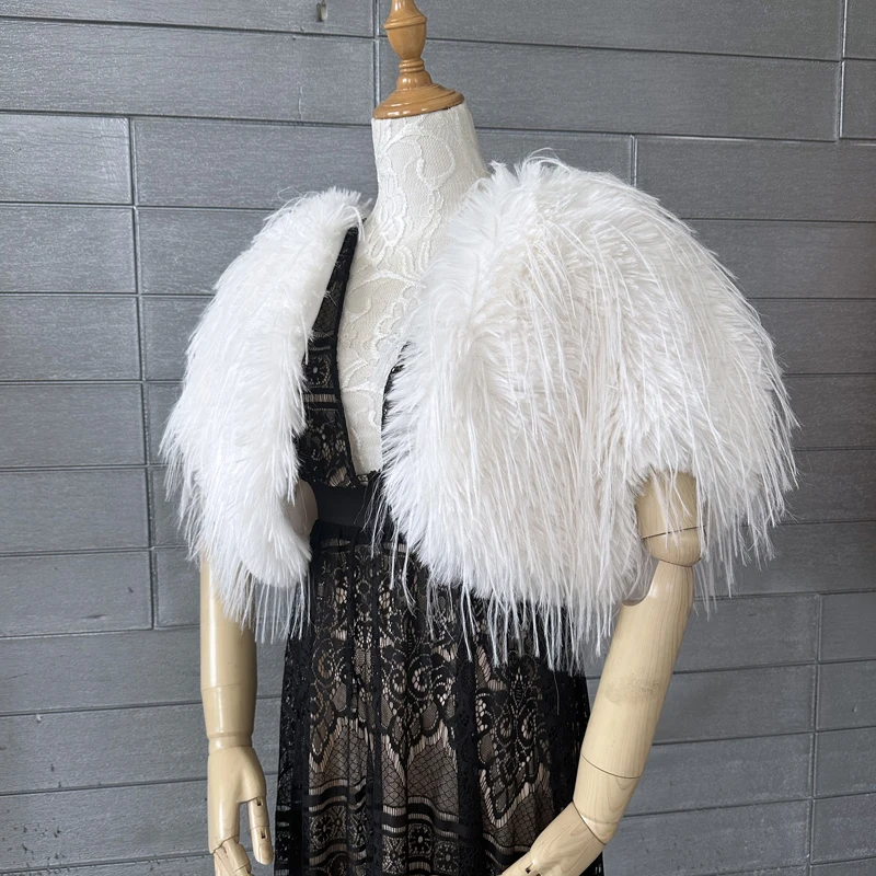 Autumn Winter Women's Clothing White Versatile Small Coat Velvet Faux Fur Cardigan Shawl Wedding Dress Matching Chaquetas Mujer