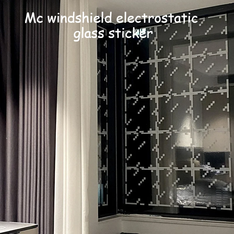 4/8/12/20pcs Pixel Style Glass Window Sticker Electrostatic Stickers Home Window Decoration Festival Dress Up Diy Gift 1