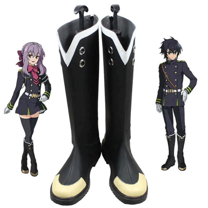 

Owari no Seraph Of The End Hyakuya Yuichiro Hiiragi Shinoa Anime Customize Cosplay Halloween Party Flat Shoes Boots