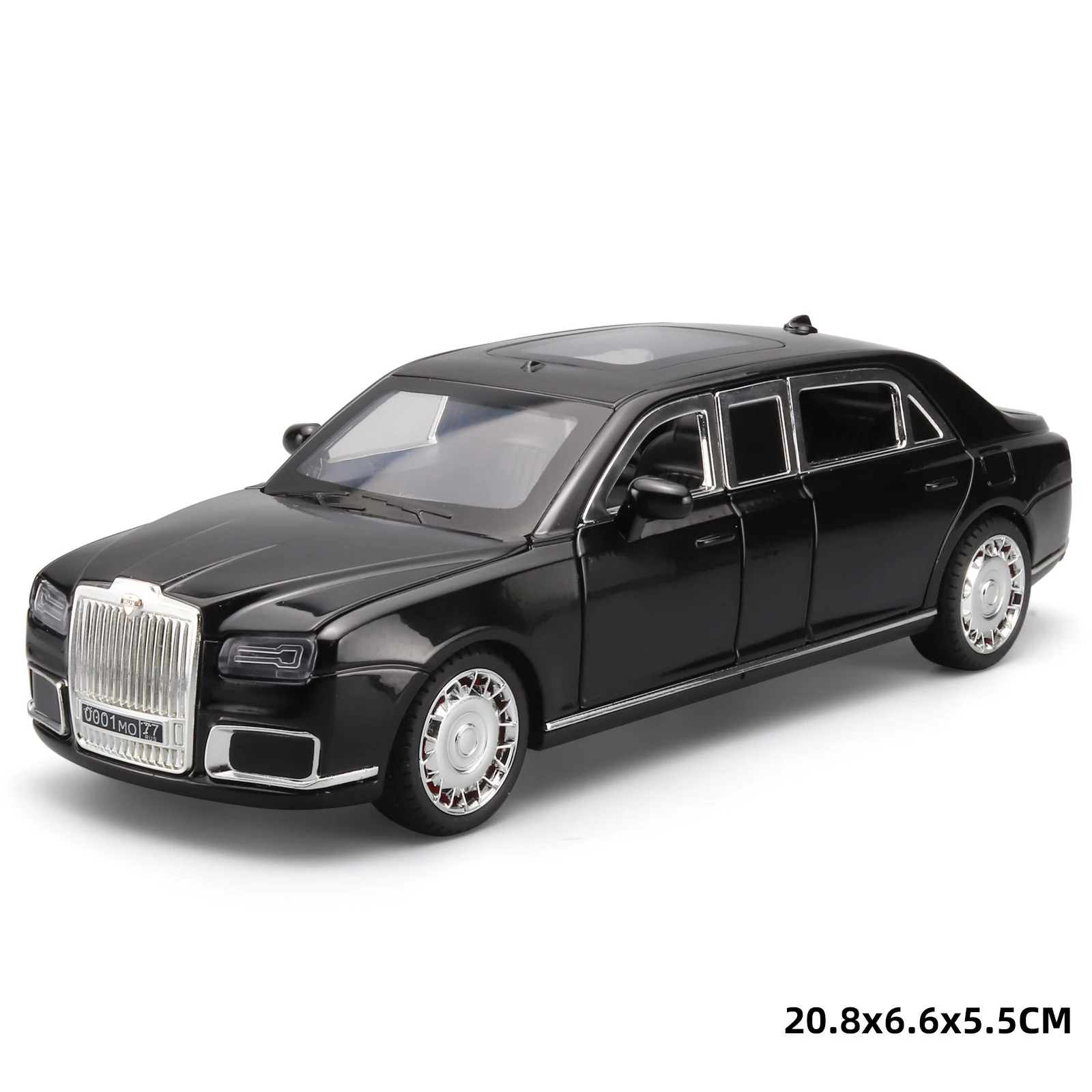 1:24 Aurus Motors Aurus Senat Russia Presidential Car Alloy Car Model Sound and Light Children's Toy Collectibles Birthday gift 3