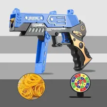  Continuous Fire Rubber Band Pistol 200PCS Rubber Bands Manual Shooting Pistol Alloy Launcher For Kids Boys Birthday Gifts Adults 