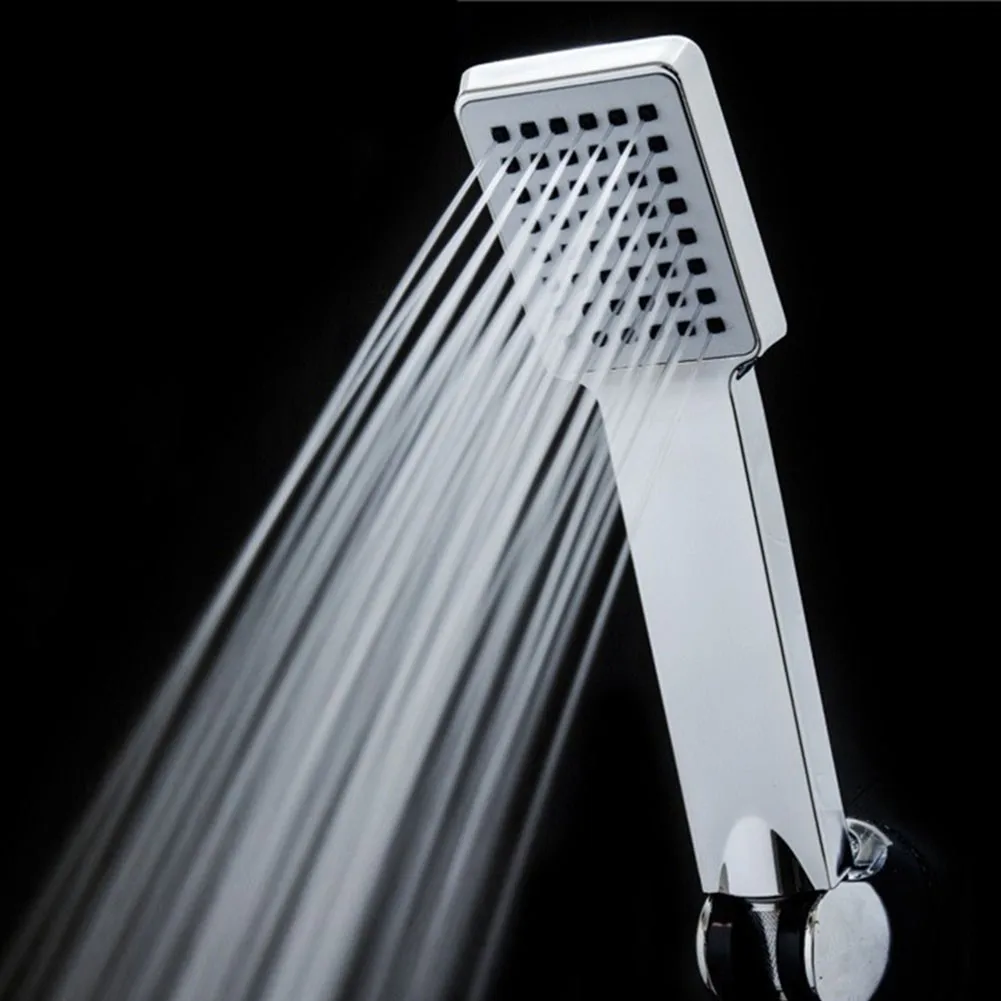 

ABS Square Hand Held Sho=== High Pressure Shower H=== Rainfall Unive== Bathroom Ac=============ories Shower Head Water Saving