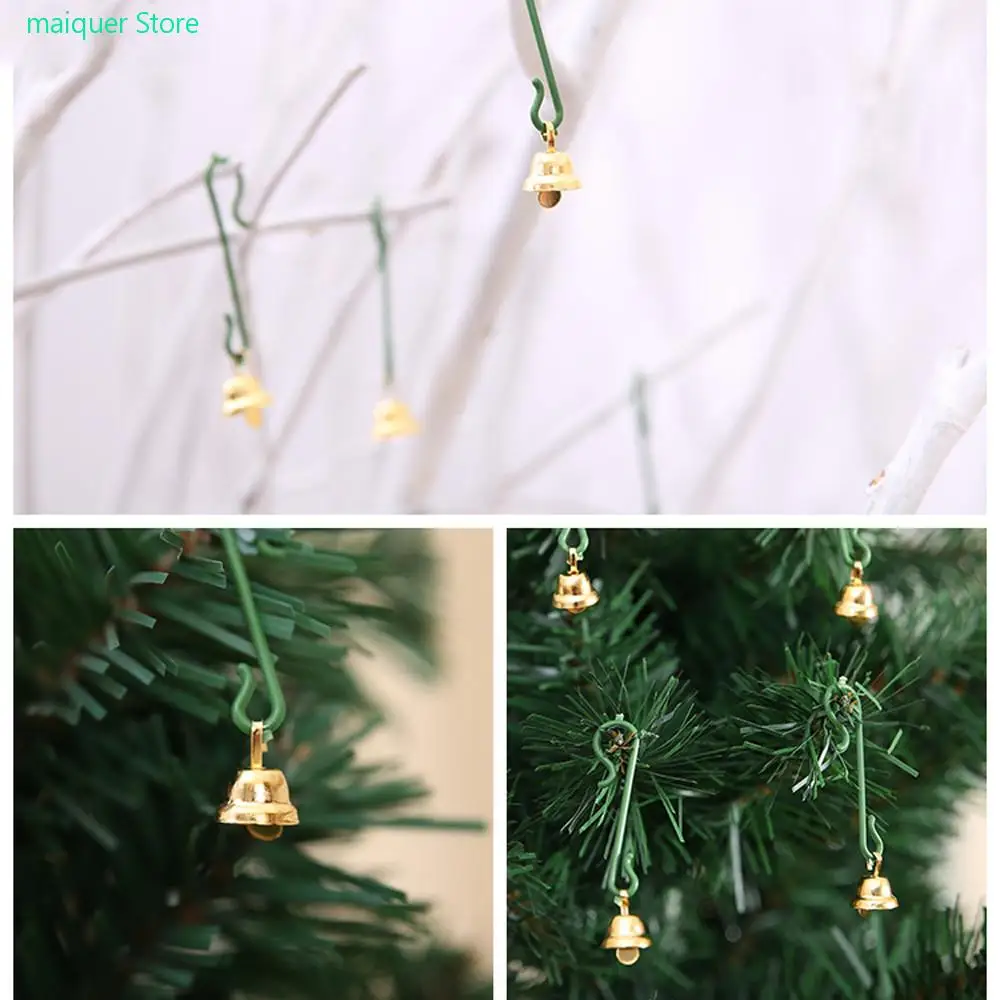 20Pcs/set Jingle Bell Gold 11mm Beautiful Small Iron Loose Beads Metal Christmas Tree Hanging Decorations Festival Party banquet