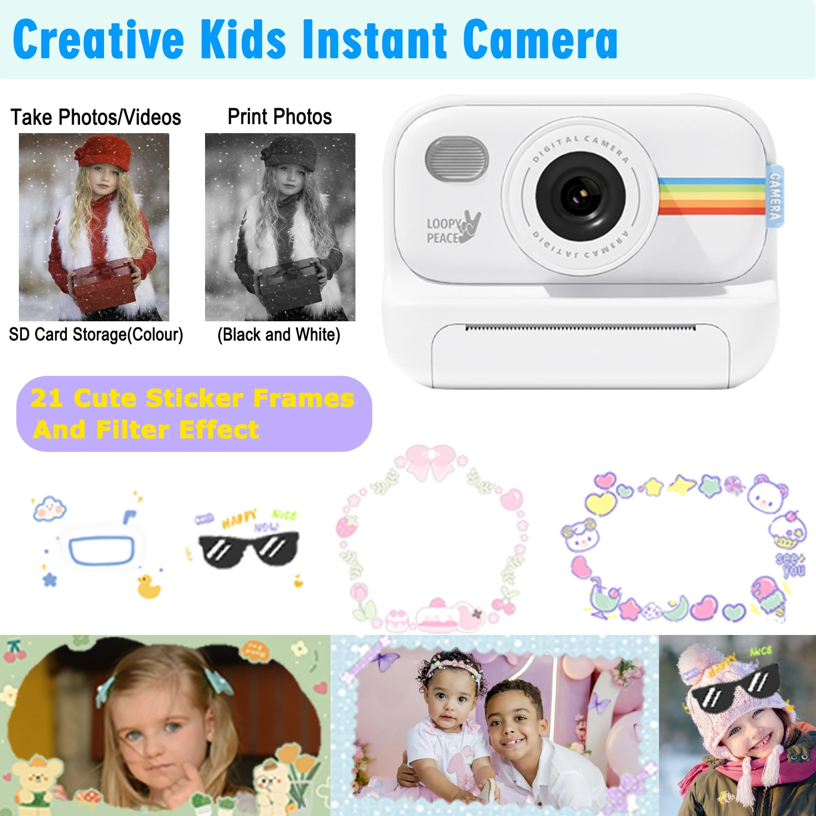 Digital Camera For Kids 2.0 Inch Screen Instant Print