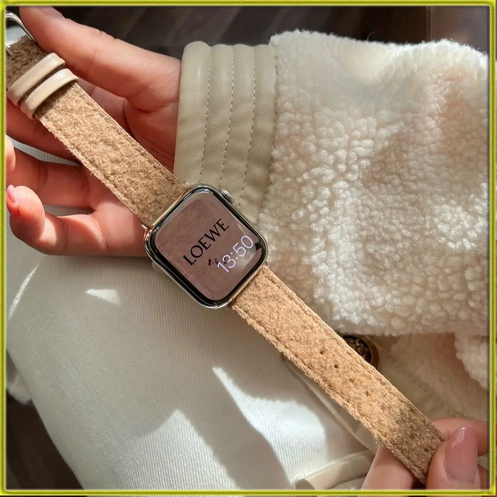 

Watch Bracelet Brand New Watch Strap for Apple Watch iwatch 1/2/3/4/5/6/7 2-color Autumn and Winter Woolen Watch Strap Universal