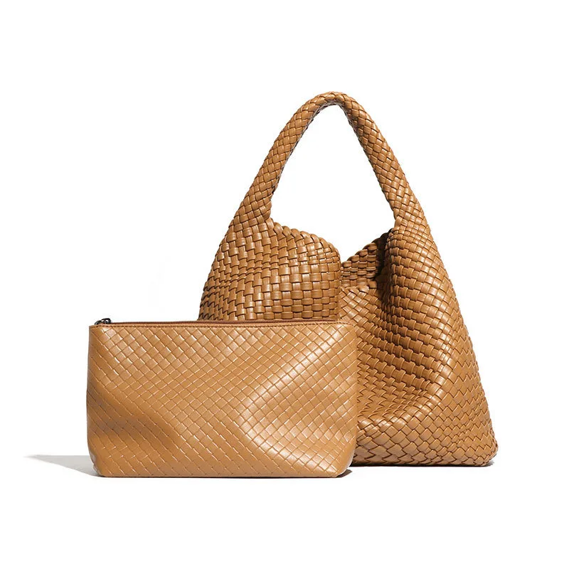 luxury Handmade woven bag fashionable and casual portable shoulder bag large capacity underarm bag for children and mothers 2024