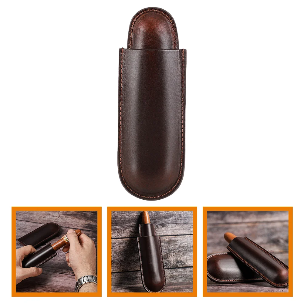 

Humidor Single Pack Creative Convenient Retro Case (Brown) Pocket Travel