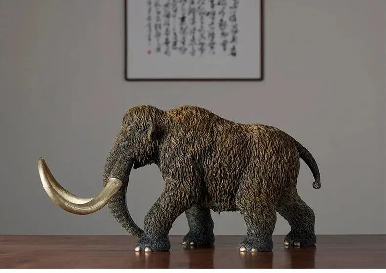 

60cm Huge 2022 Global Limited Edition ART Mammoth Elephant color brass Sculpture home office business art animal TOP Ornament