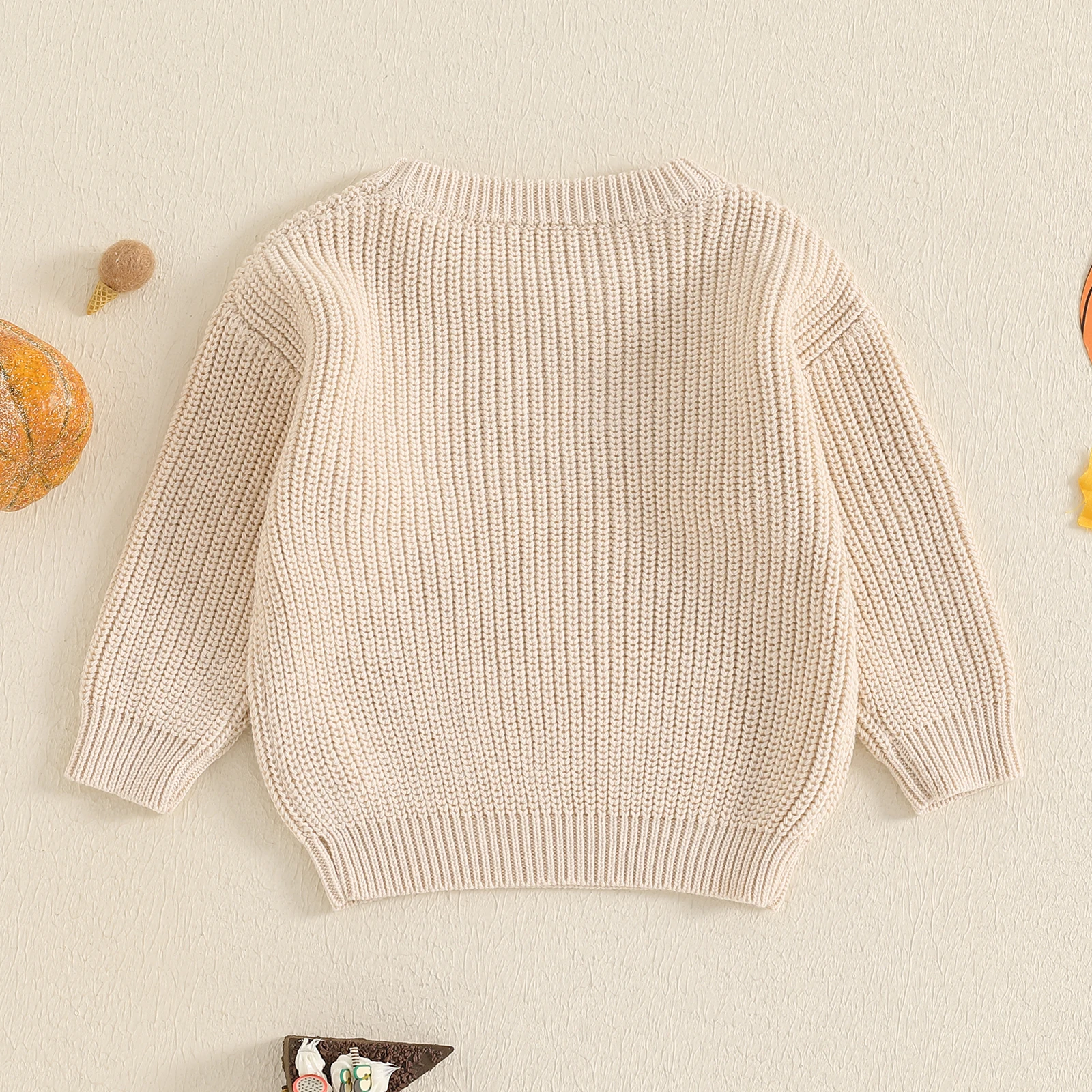 Autumn Thanksgiving Day Infant Baby Boys Girls Sweaters Long Sleeve Letter Embroidery Knit Tops Sweatshirts Clothes