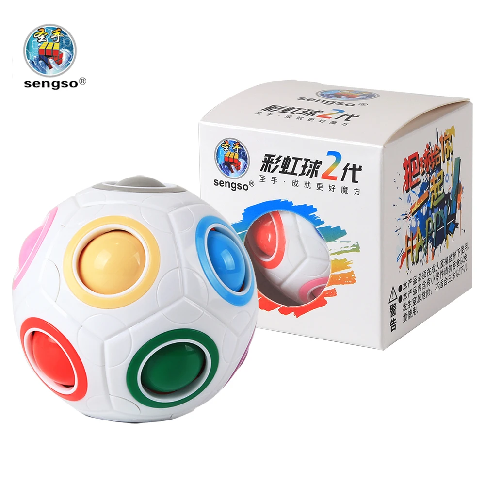 SENGSO Rainbow Ball Puzzles Cube Football Educational Learning Toys for Children Adult Stress Reliever Toys glowing fluorescent luminous football night glow american standard game training ball adult game youth training foot ball