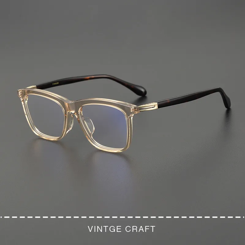 

WYT Plate pure titanium men and women square large frame retro myopia glasses frame can be equipped with lenses