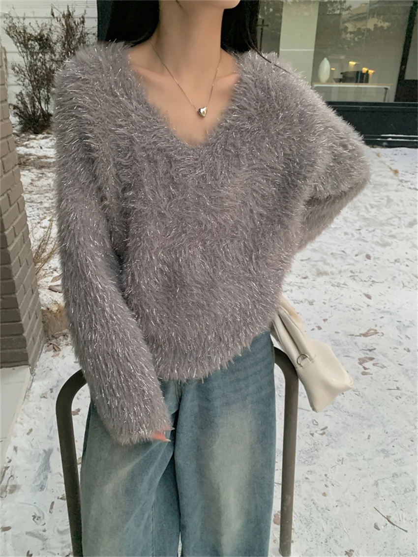 

PLAMTEE Women Soft Gentle Sweaters Winter 2023 Daily New Loose Knitted All Match Pullovers Elegant Office Lady Casual Chic