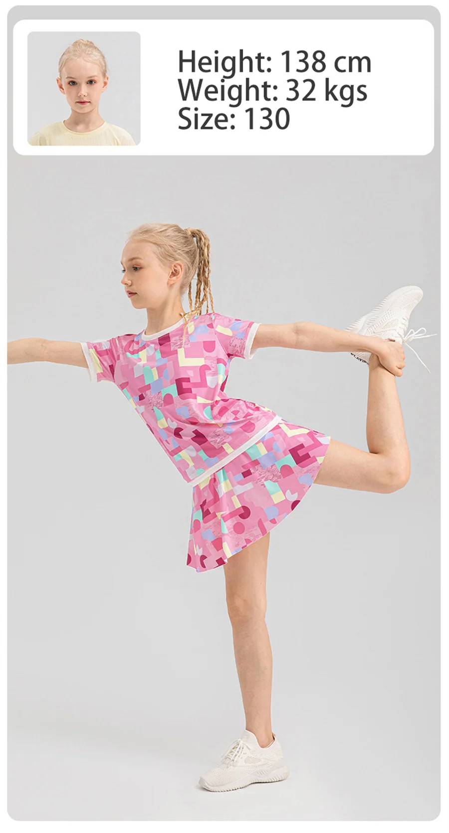 Children Golf Tennis Skirt With Shorts Girls Sport Skorts Running Dancing 2 In 1 Culottes Summer Athletic Breathable Cool Fabric 8 S1477fd0d873e44d58410e456f0b6888f8