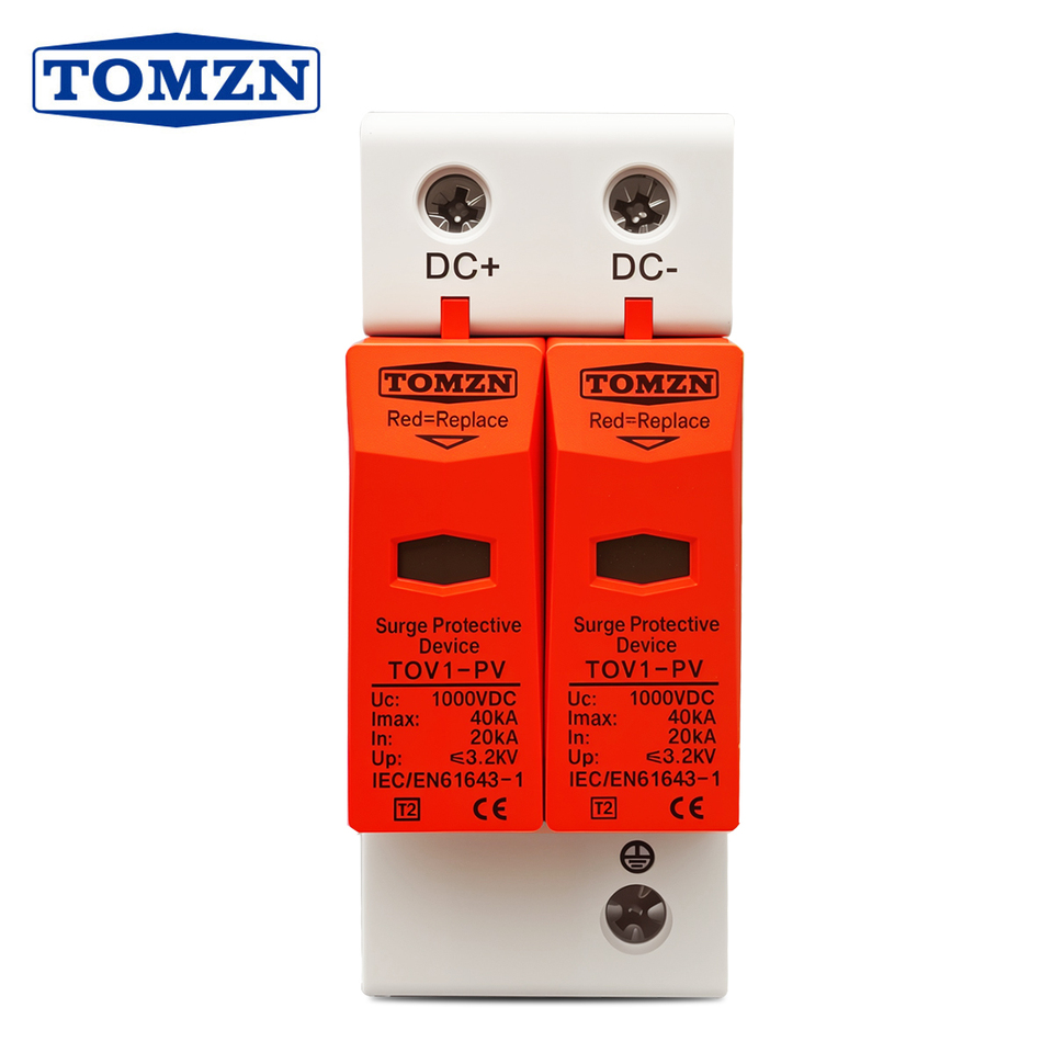  TOMZN SPD DC 500V/600V/800V/1000V 10KA~20KA 20KA~40KA House Surge Protector Protective Low-voltage Arrester Device 