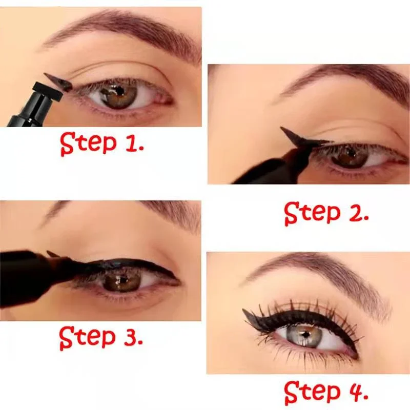 

Black liquid eyeliner pen waterproof non-smudging permanent double-end eyeliner pencil makeup eyeliner speed dry triangle seal