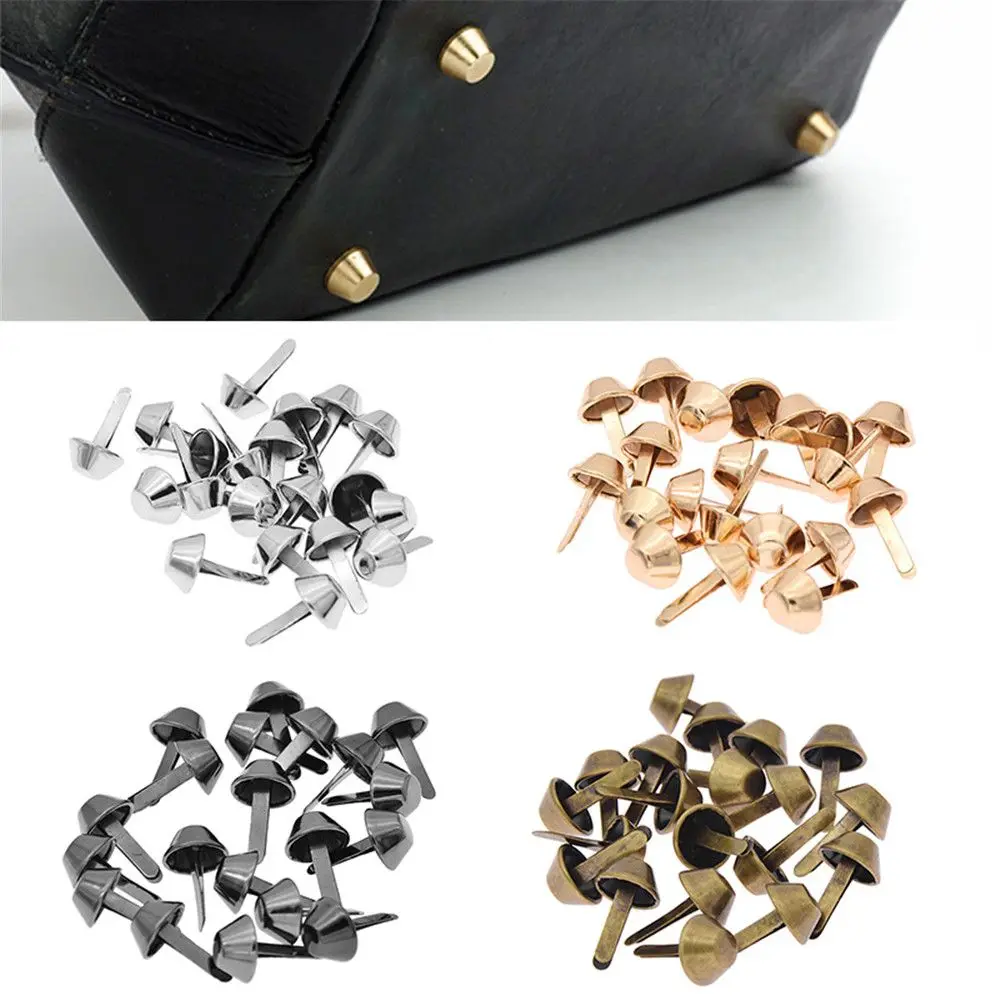 

100PCS 12mm Retro Metal Feet Rivets Studs Pierced DIY Purse Handbag Leather Crafts Punk Jewelry Making Rivets Bag Accessory