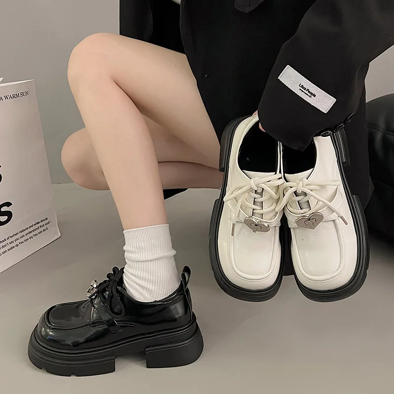 

Женские кроссовки на платформе, мягкие повседневные туфли-оксфорды, с мехом, круглый носок, черные, осень