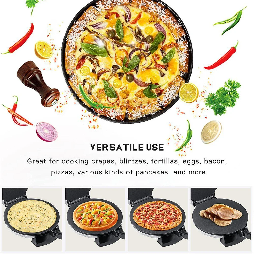 Electric Crepe Maker abput 12 Inch,Portable Household pancake machine,Nonstick Coating,For Pancakes, Blintz, Chapati, Pizza 3