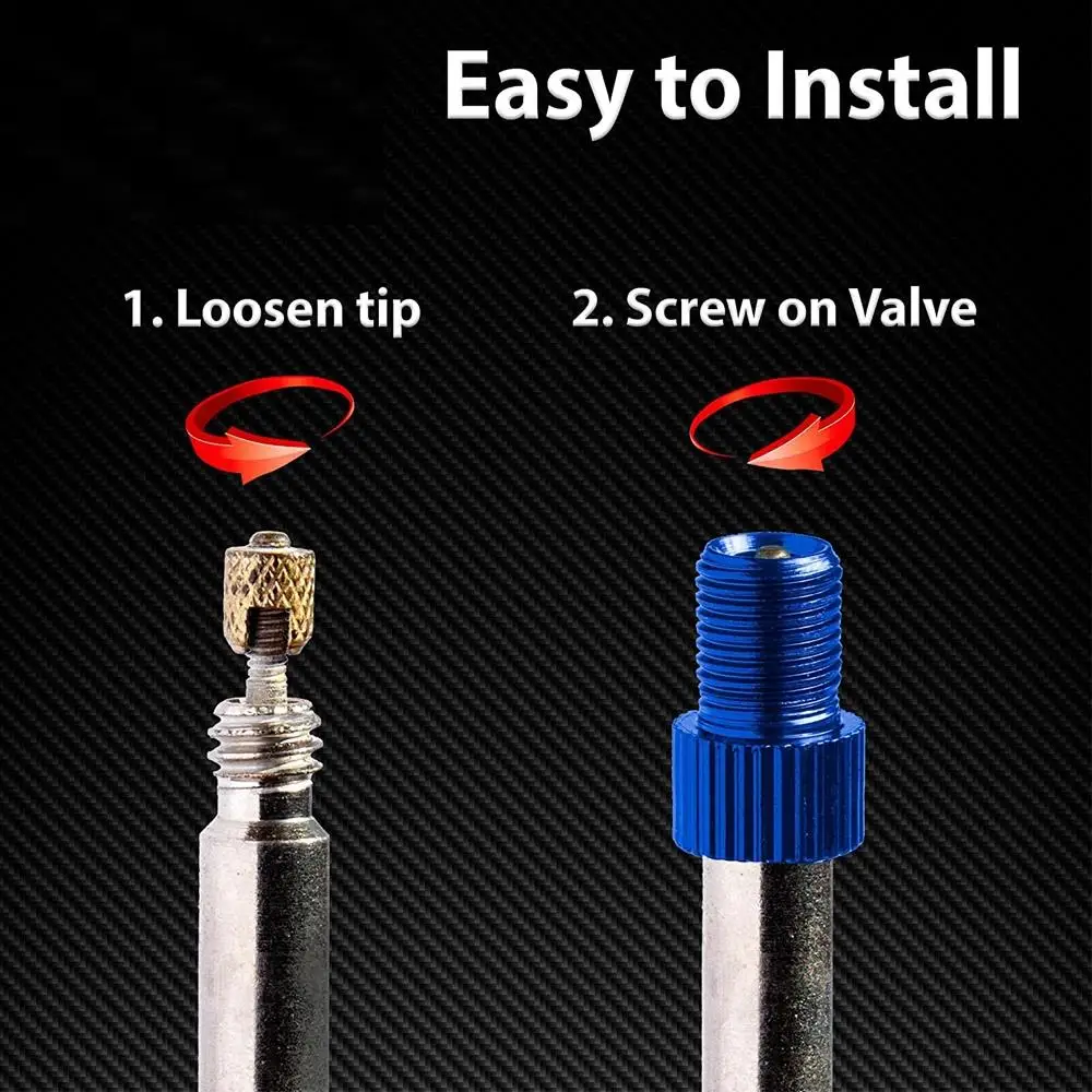 Presta Valve Adapter Convert Presta to Schrader French/UK to US Inflate Tire Using Standard Pump or Air Compressor bicycle valve adapter