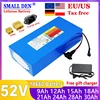 52V 9Ah 12Ah 15Ah 18Ah 21Ah 24Ah 27Ah 30Ah 18650 Lithium cells pack 1500W With BMS For Motorcycles, bicycles, tricycles+charger 1