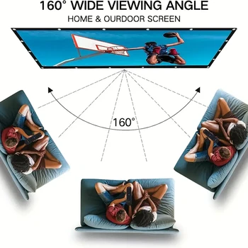 72 100 Inch Portable Foldable Projector Screen 16:9 Polyester Suitable for Home Theaters Gatherings Offices HD Projection Screen 2