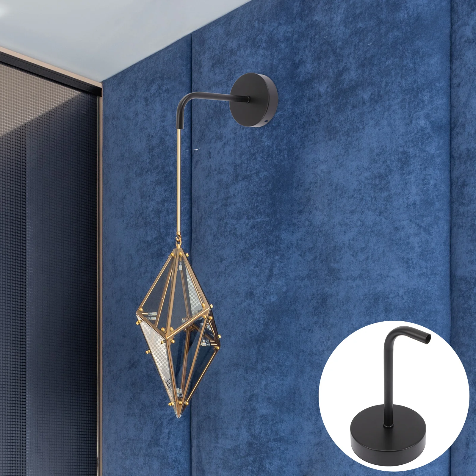 Wall Lamp Accessories Home Holder Light Supplies Support Black Sconce Wrought Iron Metal Hanging Pendant Lights