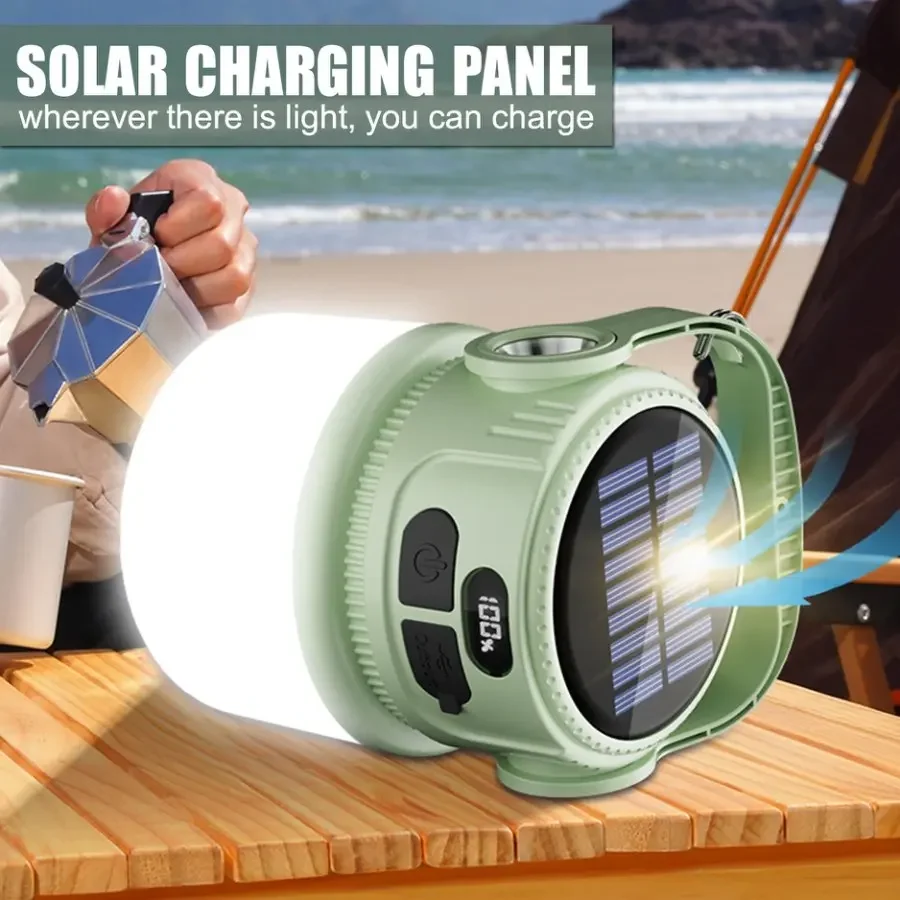 Outdoor Solar Light LED Portable Camping Lantern Lightweight Tent Lamp Night Lamps USB Rechargeable Hanging Lights with Hook camping light portable lanterns camping lamp camping lantern