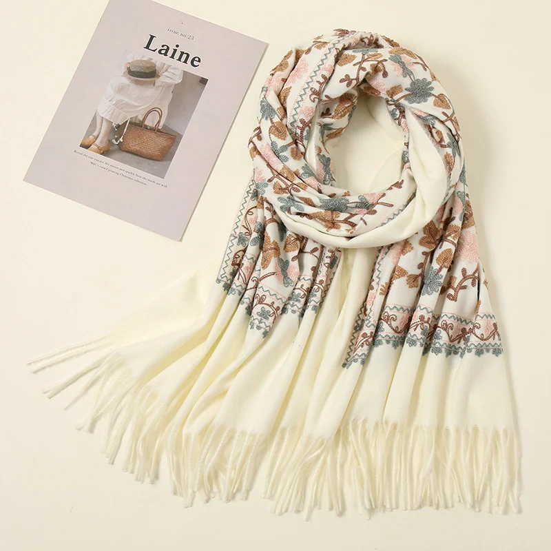 Sciarpa Scialle LumiSyne In Cashmere - Motivo Cavallo Reversibile