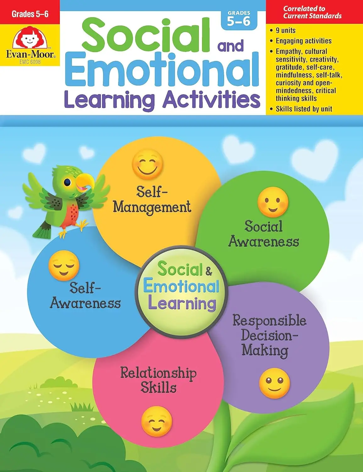 

Evan-Moor Social and Emotional Learning Activities, Grades 5-6 Workbook,aged 9 10 11 12, English book 9781645141693