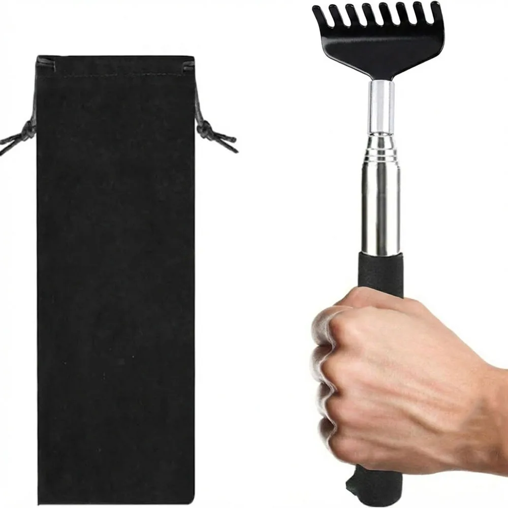 Upgraded Telescopic Back Scratcher & Exerciser – 7-Rake Stainless Steel Tool, Portable Massage Gift for Men/Women, Birthday