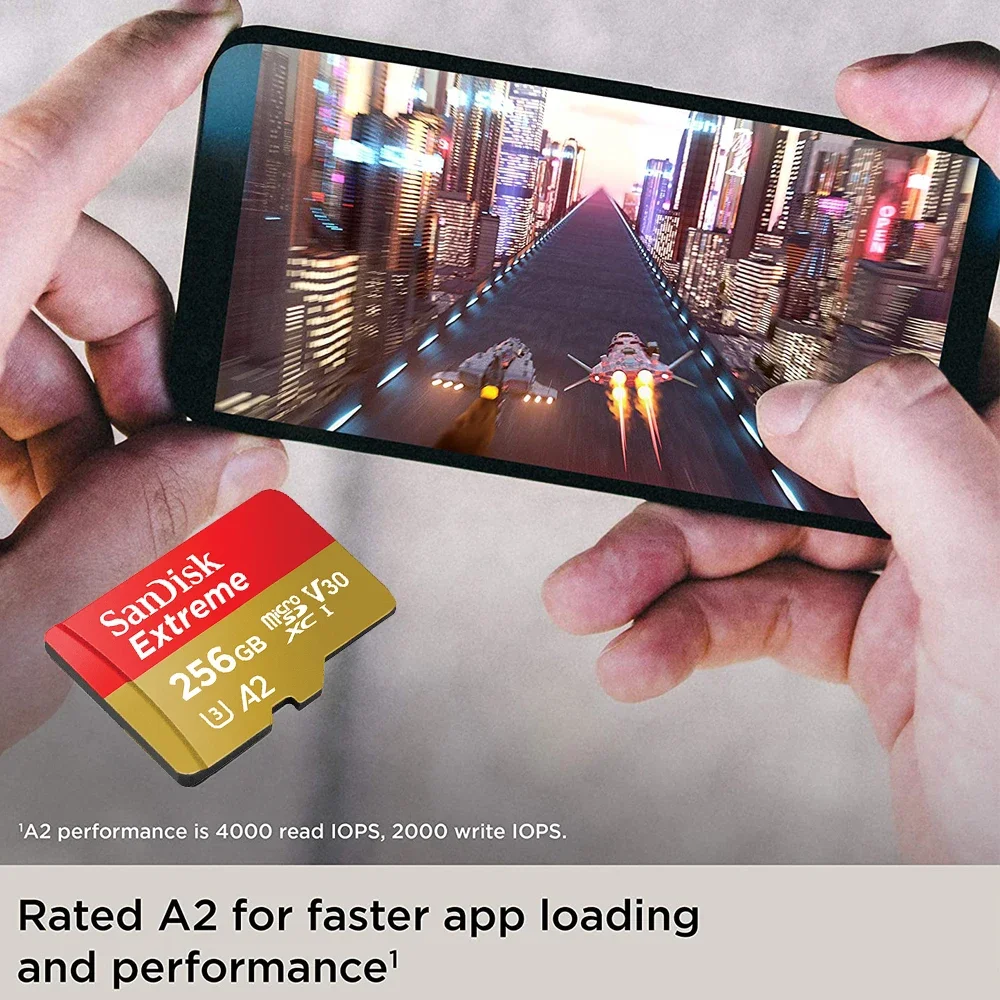 SanDisk 마이크로 SD 카드, 익스트림 마이크로 SDXC UHS-I 메모리 카드, A2 U3 4K 플래시 TF 마이크로 SD 카드, 스팀 데크 카메라 고프로 닌텐도